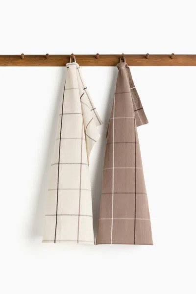 H&m 2-pack Linen-blend Tea Towels In Multi