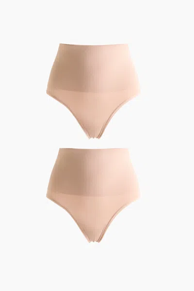H&m 2-pack Medium Shape Thong Briefs In Neutral