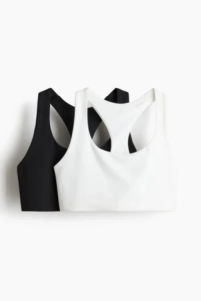 H&m 2-pack Medium Support Sports Bras In Multi