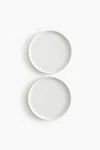 H&m 2-pack Medium-sized Stoneware Plates In White