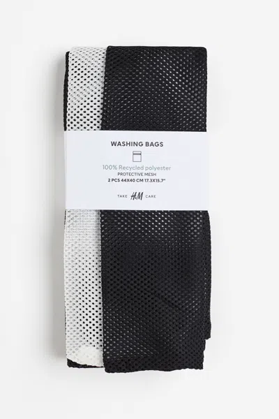 H&m 2-pack Mesh Laundry Bags In Black