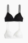 H&m 2-pack Microfibre Non-wired Bras In Multi