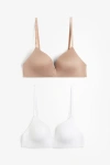H&m 2-pack Microfibre Non-wired Bras In Multi