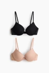 H&m 2-pack Microfibre Super Push-up Bras In Multi