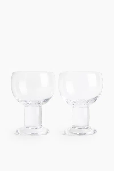 H&m 2-pack Mouth-blown Wine Goblets In Transparent