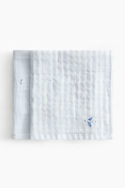 H&m 2-pack Muslin Cloths In Blue
