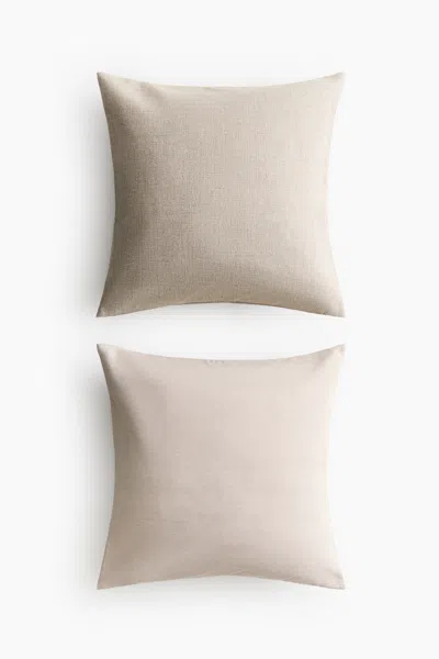 H&m 2-pack Outdoor Cushion Covers In Beige