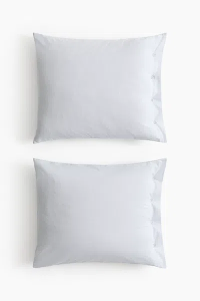 H&m 2-pack Oxford-weave Pillowcases In Blue