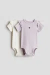 H&m 2-pack Pointelle Bodysuits In Multi