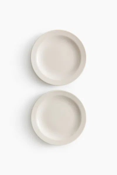 H&m 2-pack Porcelain Appetizer Plates In White