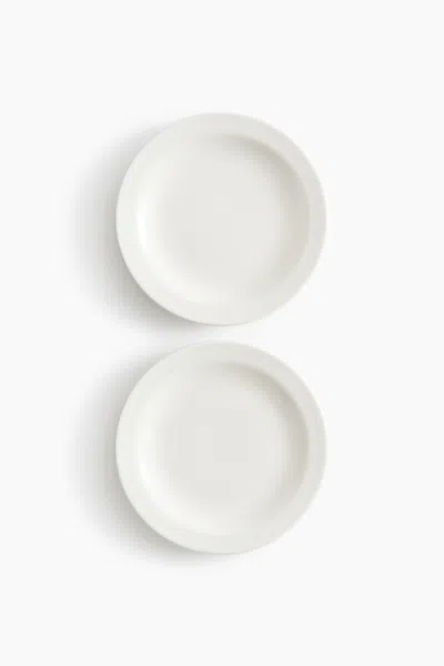 H&m 2-pack Porcelain Appetizer Plates In White
