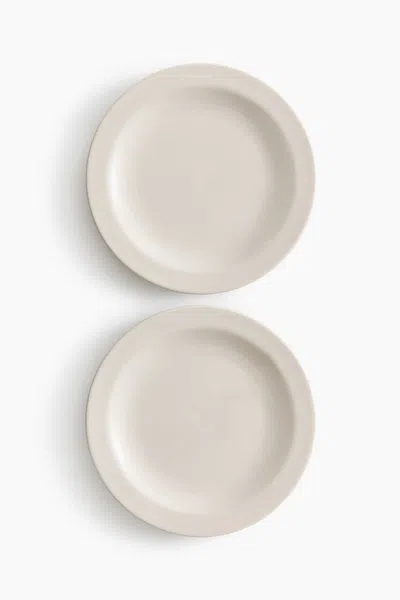 H&m 2-pack Porcelain Dinner Plates In White