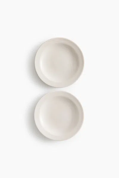 H&m 2-pack Porcelain Side Plates In White