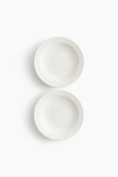 H&m 2-pack Porcelain Side Plates In White