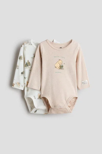 H&m Babies' 2-pack Printed Cotton Bodysuits In Multi