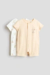 H&m Babies'  2-pack Printed Cotton Sleepsuits In Multi