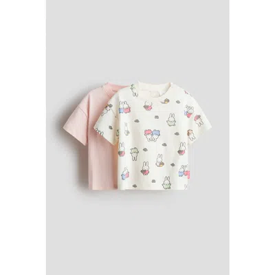 H&m Babies'  2-pack Printed Cotton T-shirts In Multi
