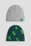 H&m 2-pack Printed Jersey Beanies In Multi