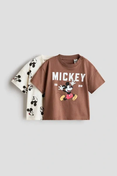 H&m Babies'  2-pack Printed T-shirts In Multi