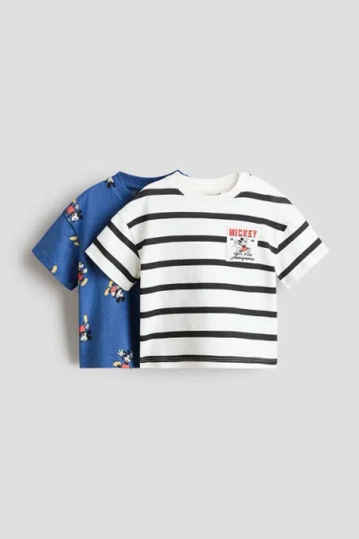 H&m Babies'  2-pack Printed T-shirts In White