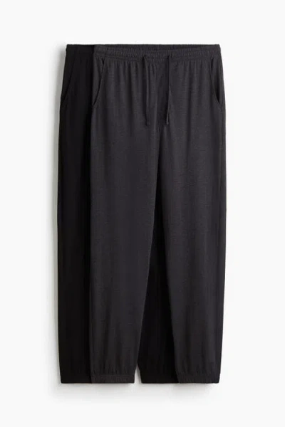 H&m 2-pack Regular Fit Sweatpants In Black