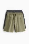 H&m 2-pack Regular-fit Shorts In Green
