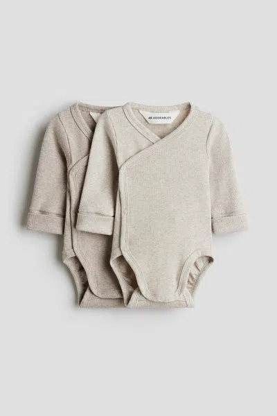 H&m Babies' 2-pack Room-to-grow Bodysuits In Multi