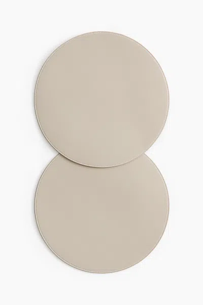 H&m 2-pack Round Placemats In Neutral