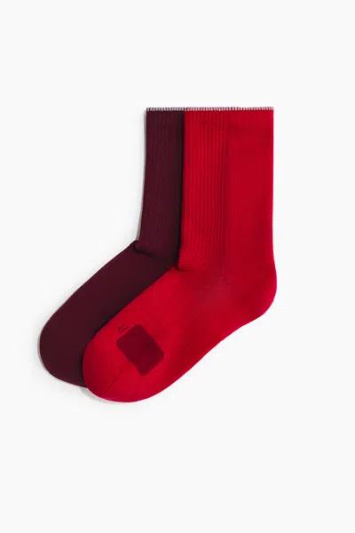 H&m 2-pack Running Socks With Drymove In Red