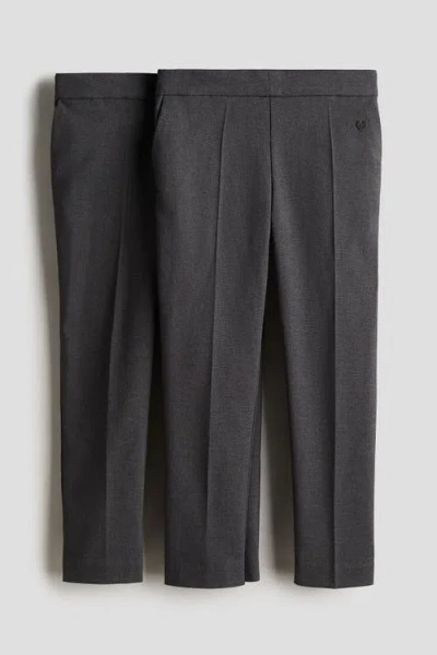 H&m Kids'  2-pack School Trousers In Black