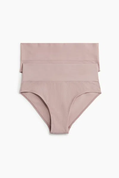 H&m 2-pack Seamless Briefs In Pink