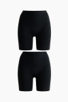 H&m 2-pack Seamless Medium Shape Bikers In Black