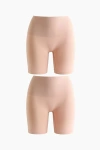 H&m 2-pack Seamless Medium Shape Bikers In Pink