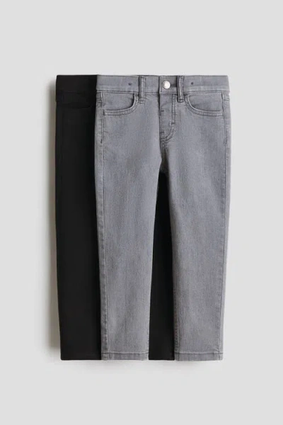 H&m Kids'  2-pack Slim Fit Jeans In Gray