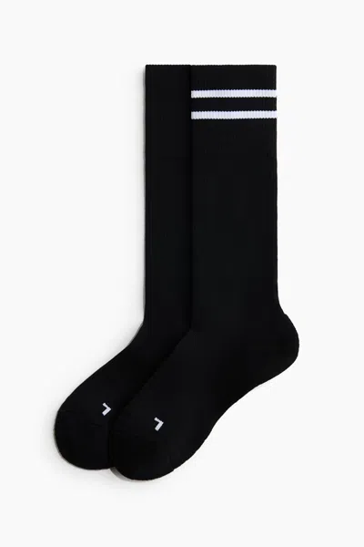 H&m Kids' 2-pack Soccer Socks With Drymove In Black
