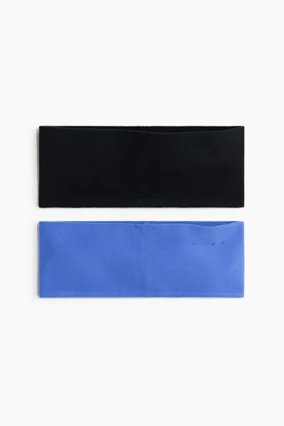 H&m 2-pack Sports Headbands In Blue