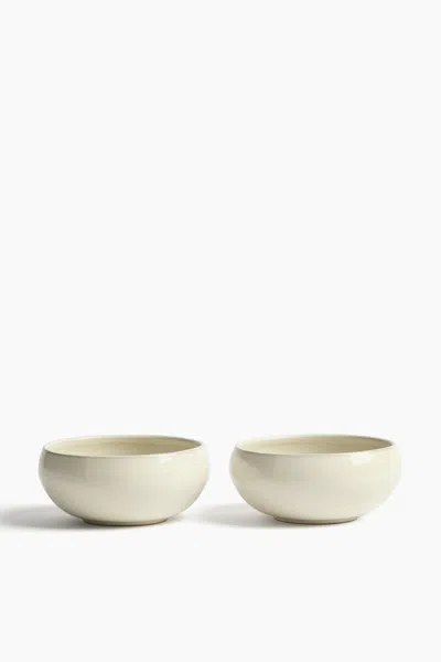 H&m 2-pack Stoneware Serving Bowls In Neutral