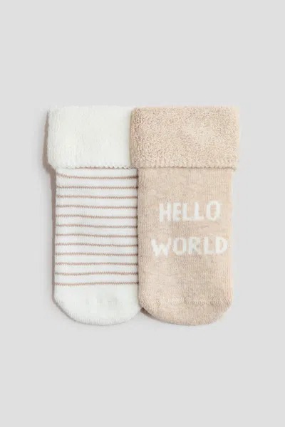 H&m Babies' 2-pack Terry Socks In White