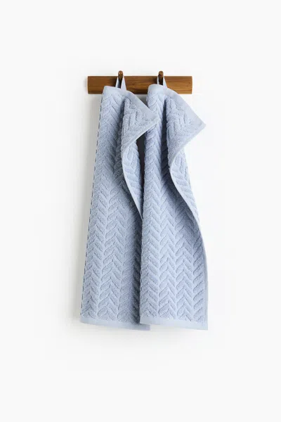 H&m 2-pack Textured Guest Towels In Blue