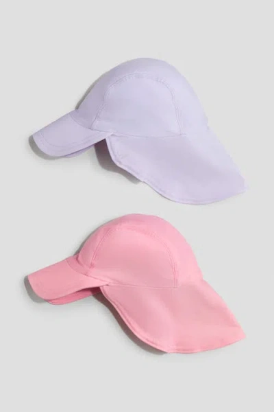 H&m Kids'  2-pack Upf 50 Sun Caps In Red