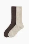 H&m 2-pack Wool-blend Socks In Multi