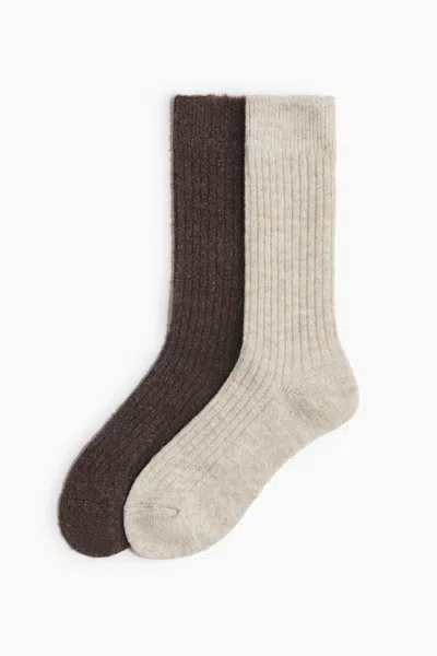 H&m 2-pack Wool-blend Socks In Multi