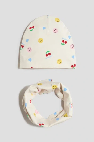 H&m Kids'  2-piece Beanie And Tube Scarf Set In Multi