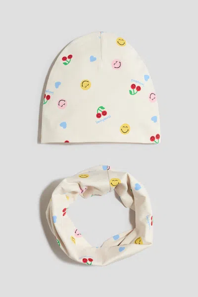 H&m Kids' 2-piece Beanie And Tube Scarf Set In Gray