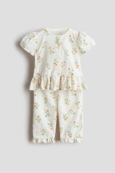 H&m Babies'  2-piece Broderie Anglaise Set In Multi