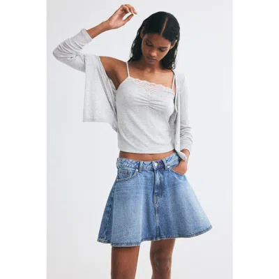 H&m 2-piece Cardigan And Top Set In Light Gray Melange