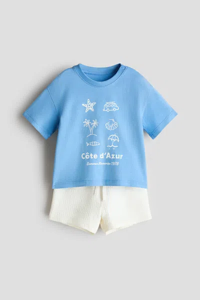 H&m Kids' 2-piece Cotton Jersey Set In Blue