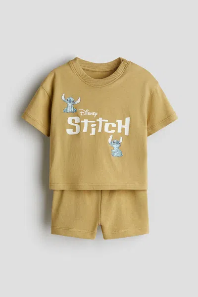 H&m Kids' 2-piece Cotton Jersey Set In Brown