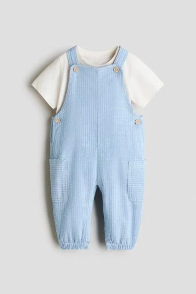 H&m Babies'  2-piece Cotton Set In Blue