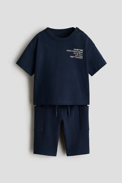 H&m Kids' 2-piece Cotton Set In Blue